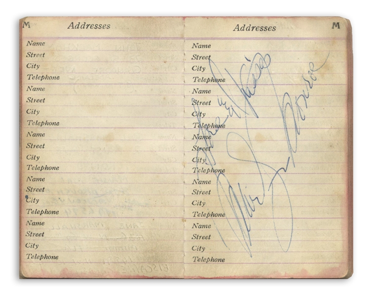 Marilyn Monroe Signed Address Book -- ''Love & Kisses / Marilyn Monroe''